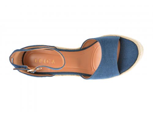Epica Sandale casual albastre, F666, din material textil
