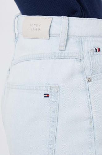 Tommy Hilfiger pantaloni scurti jeans femei, neted, high waist