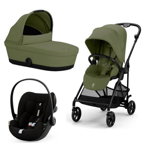 Cybex Carucior Melio Carbon B 3 in 1, Moss Green, cu scoica auto Cloud G i-Size
