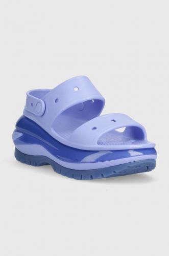 Crocs papuci Classic Mega Crush Sandal femei, culoarea violet, cu platforma, 207989 207989.5Q6-5Q6