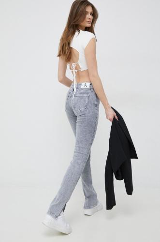 Calvin Klein Jeans top femei, culoarea alb