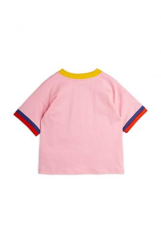 Mini Rodini tricou de bumbac pentru copii culoarea roz, cu imprimeu