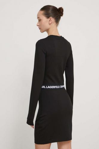 Karl Lagerfeld Jeans rochie culoarea negru, mini, mulata