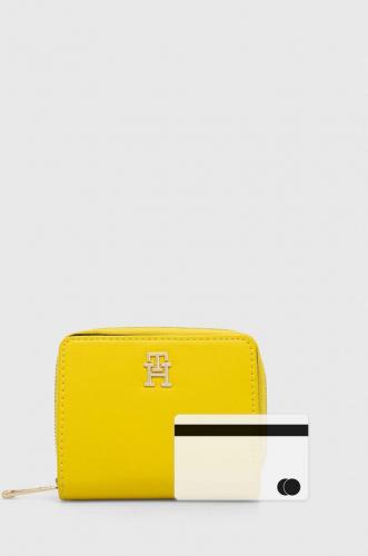 Tommy Hilfiger portofel femei, culoarea galben AW0AW15748