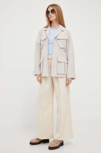 Calvin Klein geaca femei, culoarea gri, de tranzitie