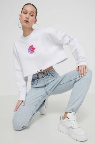 Karl Lagerfeld Jeans bluza femei, culoarea alb, cu imprimeu