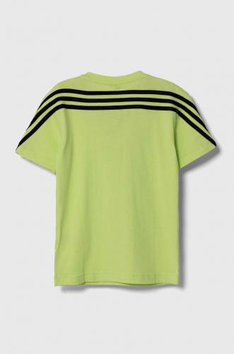 adidas tricou de bumbac pentru copii culoarea verde, modelator