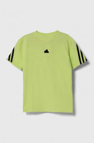 adidas tricou de bumbac pentru copii culoarea verde, modelator