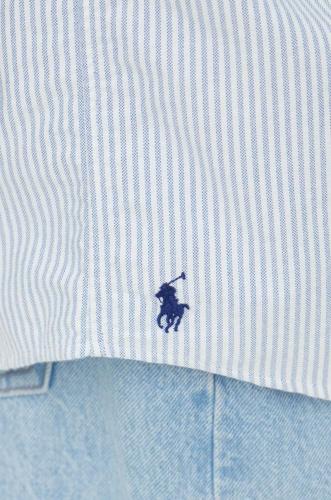 Polo Ralph Lauren camasa din bumbac barbati, culoarea alb, cu guler button-down, relaxed