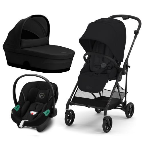 Cybex Carucior Melio Carbon B 3 in 1, Magic Black, cu scoica auto Cloud G i-Size