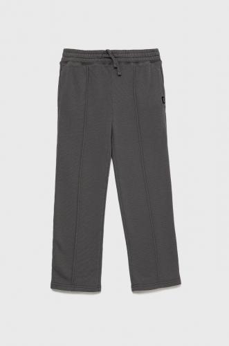 Abercrombie & Fitch pantaloni de trening pentru copii culoarea gri, neted