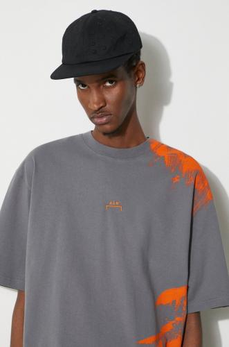 A-COLD-WALL* tricou din bumbac Brushstroke T-Shirt bărbați, culoarea gri, cu imprimeu, ACWMTS188
