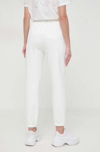 Twinset pantaloni de trening culoarea alb, neted