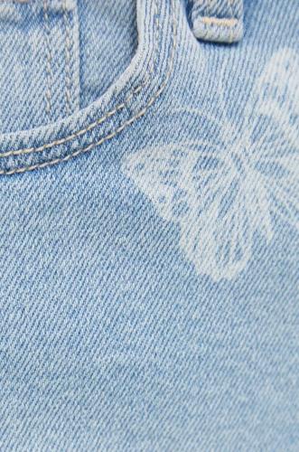 Hollister Co. pantaloni scurti jeans CURVY JEANS femei, cu imprimeu, high waist