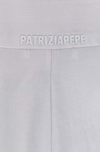 Patrizia Pepe pantaloni femei, culoarea gri, drept, high waist