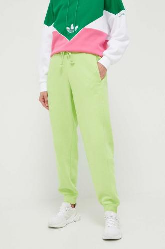 adidas pantaloni de trening culoarea verde, cu imprimeu