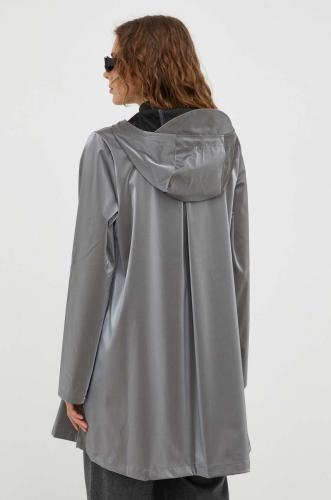 Rains geaca de ploaie 18050 Jackets femei, culoarea argintiu, de tranzitie