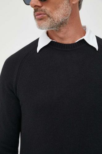 Boss pulover de casmir culoarea negru, light