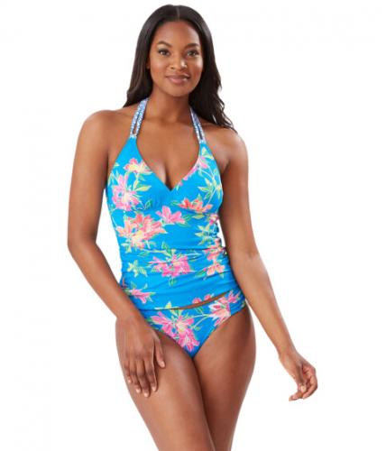 Tommy Bahama Imbracaminte Femei Sun Lilies Reversible Halter Tankini Azure Blue