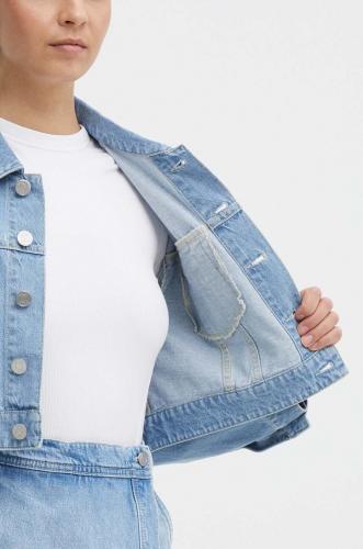 DKNY geaca jeans femei, de tranzitie, oversize, D2A4CX20