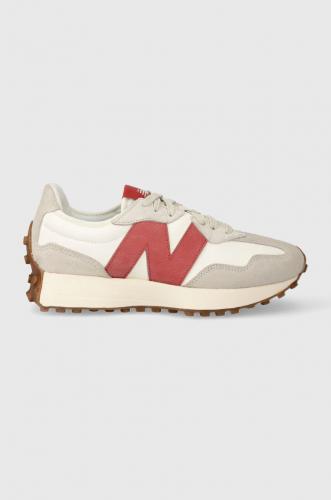 New Balance sneakers din piele intoars U327LV culoarea alb Cel