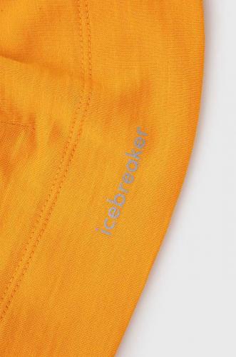 Icebreaker caciula Oasis culoarea portocaliu, de lana, din tesatura neteda