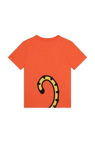 Kenzo kids tricou de bumbac pentru copii culoarea portocaliu, cu imprimeu