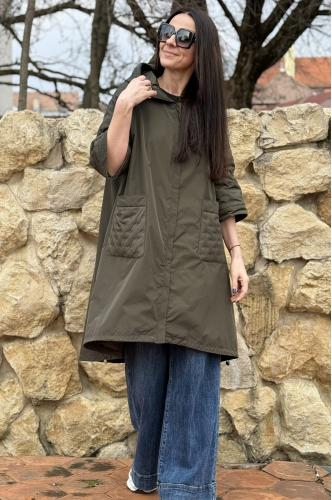 Fly Geacă lungă kaki modernă pentru primavara 2026