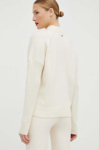Boss pulover de lana femei, culoarea alb