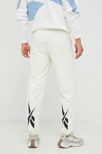 Reebok Classic pantaloni de trening barbati, culoarea bej, cu imprimeu