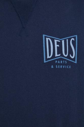 Deus Ex Machina hanorac de bumbac barbati, culoarea albastru marin, cu imprimeu