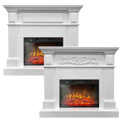 ElectricSun Seminee electrice 3D TUX alb, cu sunet, 3 culori, Wi-Fi cu APP internet, L110xH102cm