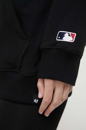 47 brand 47brand bluza MLB New York Yankees culoarea negru, cu glugă, cu imprimeu