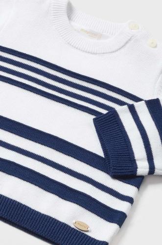Mayoral Newborn pulover din bumbac pentru bebeluși culoarea albastru marin, light