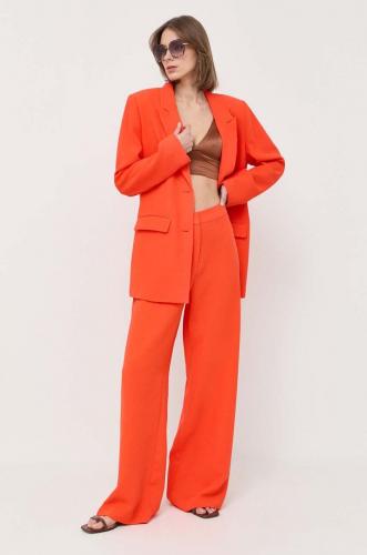 Notes du Nord pantaloni femei, culoarea portocaliu, lat, high waist