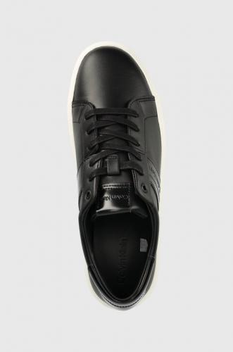 Calvin Klein sneakers din piele LOW TOP LACE UP LTH culoarea negru, HM0HM01055