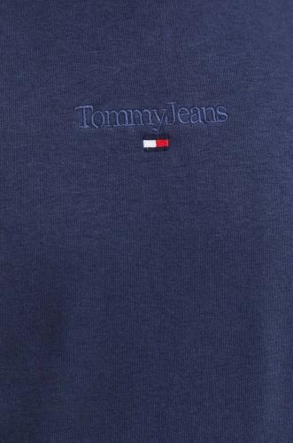 Tommy Jeans bluza culoarea albastru marin, cu glugă, neted