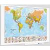 Rocada Whiteboard Skinmap magnetic, suprafata lacuita, fara cadru, modular, harta Lumii, 100 x 150 cm RO6421MAPWD