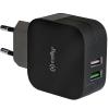 Celly Incarcator de retea Incarcator Priza Cu Incarcare Rapida TurboCharge Doua Porturi USB Negru