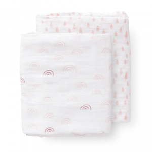 Fresk Set 2 paturici muselina Rainbow rose 120x120 cm
