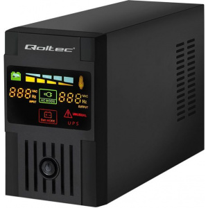 Qoltec Uninterruptible Power Supply | Monolith | 1500VA | 900W | LCD | USB (53955)