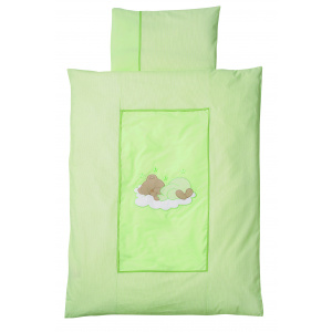 Easy Baby Lenjerie Sleeping Bear Green 100/135 cm