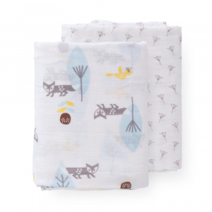 Fresk Set 2 paturici muselina Fox 70x60 cm