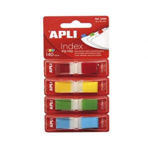 Apli INDEX POP-UP 12x45 mm, 140 file/set, 4 culori margine neon