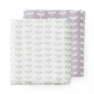 Fresk Set 2 paturici muselina Leaves mint 70x60 cm