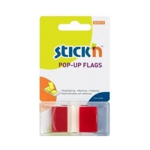Stickn Film index autoadeziv 45 x 25mm, 50 file/set, cu dispenser, Stick