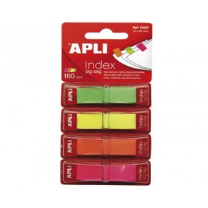 Apli INDEX POP-UP 12x45 mm, 160 file/set, 4 culori neon