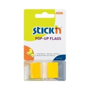 Stickn Film index autoadeziv 45 x 25mm, 50 file/set, cu dispenser, Stick