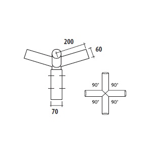 Tecnopali Brat drept cvadruplu 200mm