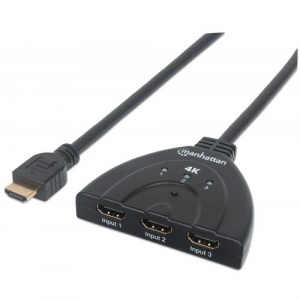 Manhattan 3x HDMI, Black 207874